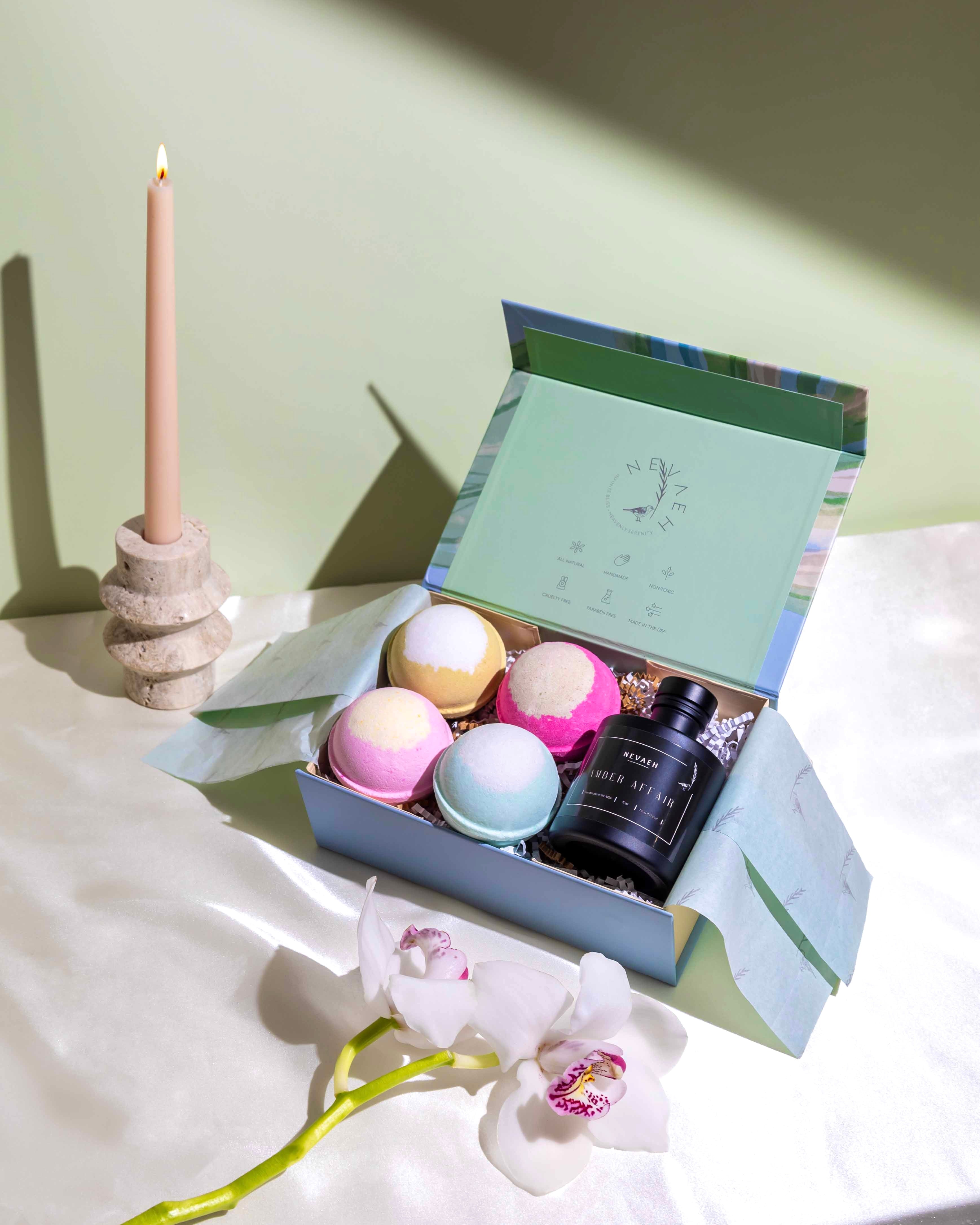 Gift Set - Middle Box (4 Bath Bombs + 1 Reed Diffuser)